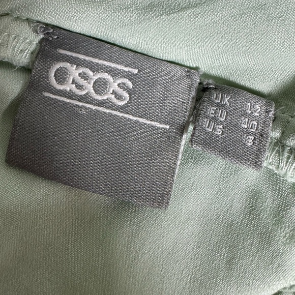 ASOS Midi Elegant Mint Green Sleeveless Dress Size 8 - Picture 9 of 10